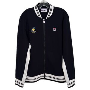 FILA Settanta Tennis Track Jacket BNP Parabis Open Full-Zip Varsity Black Medium
